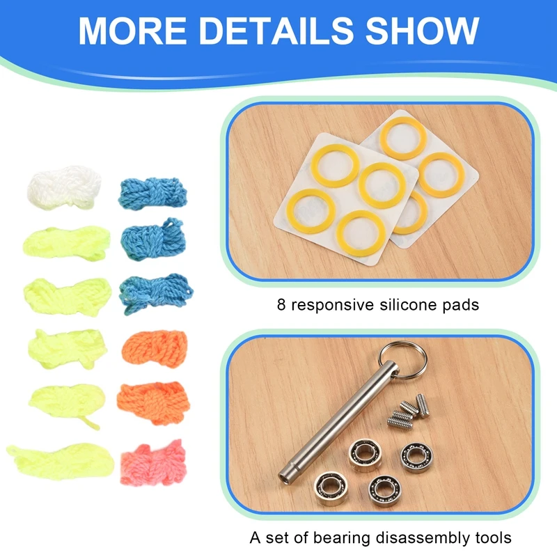 Yoyo Bearing Kit,12 Yoyo Strings,8 Silicone Pads,2 10 Ball Unresponsive Bearing,2 Narrow C Responsive Bearing,4Yoyo Axle