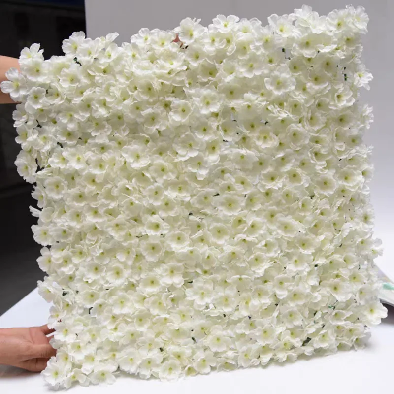

Fake Flowers Artificial Panels White Flower Backdrop Wall For Home Party Wedding Christmas Festival Room Decor