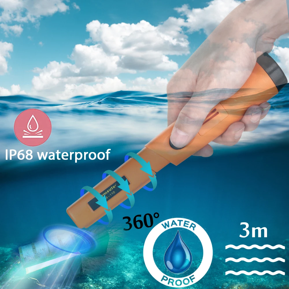 New TC-110 Handheld Metal Detector Positioning Rod with Anti-scratch Protection Cover IP68 Waterproof with LED Metal Pinpointing