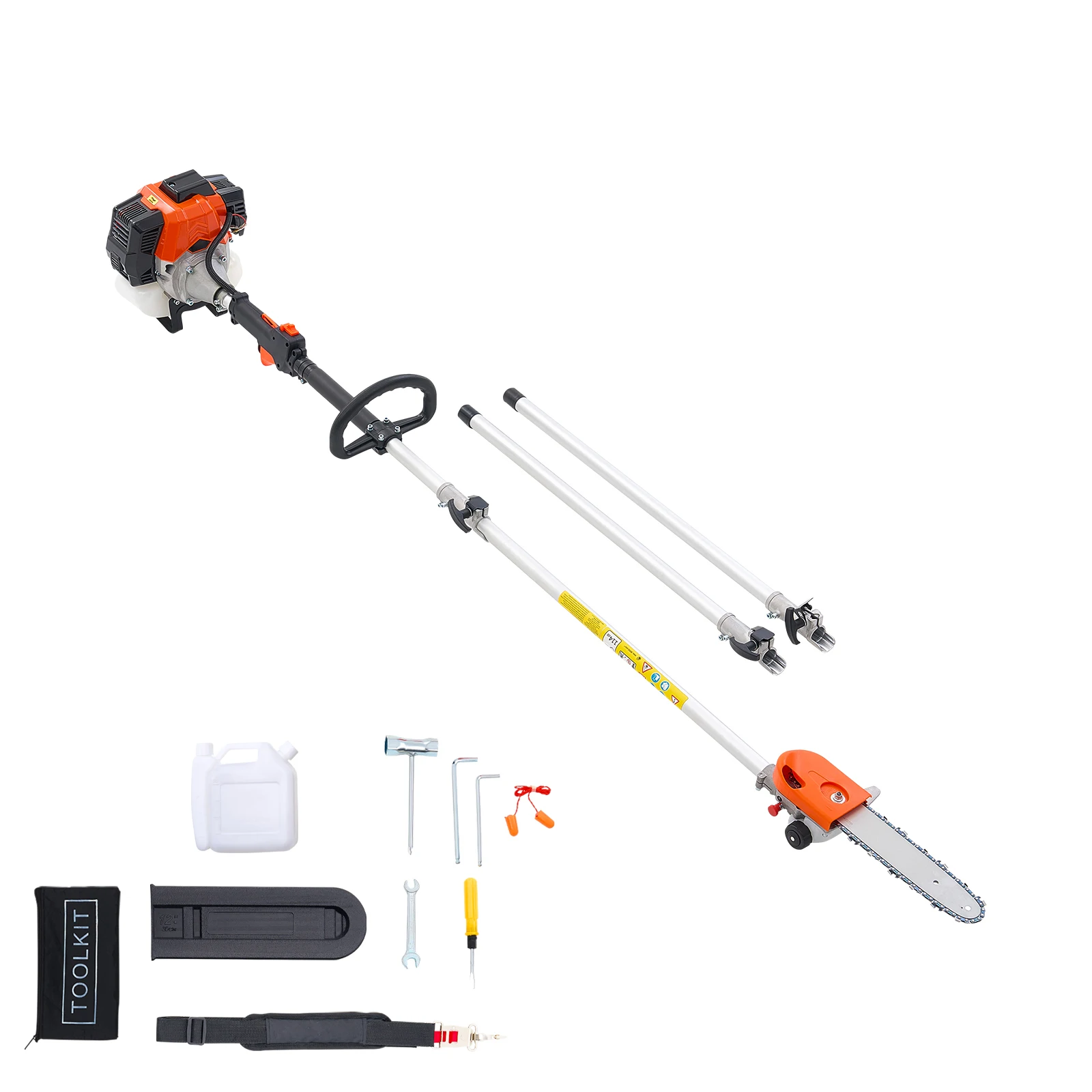 SucceBuy Gas Pole Saw 2Stroke Gas Powered Pole Saws w/Cutting Bar Cordless w/Rotatable Head Extendable for Tree Trimming Pruning - 1
