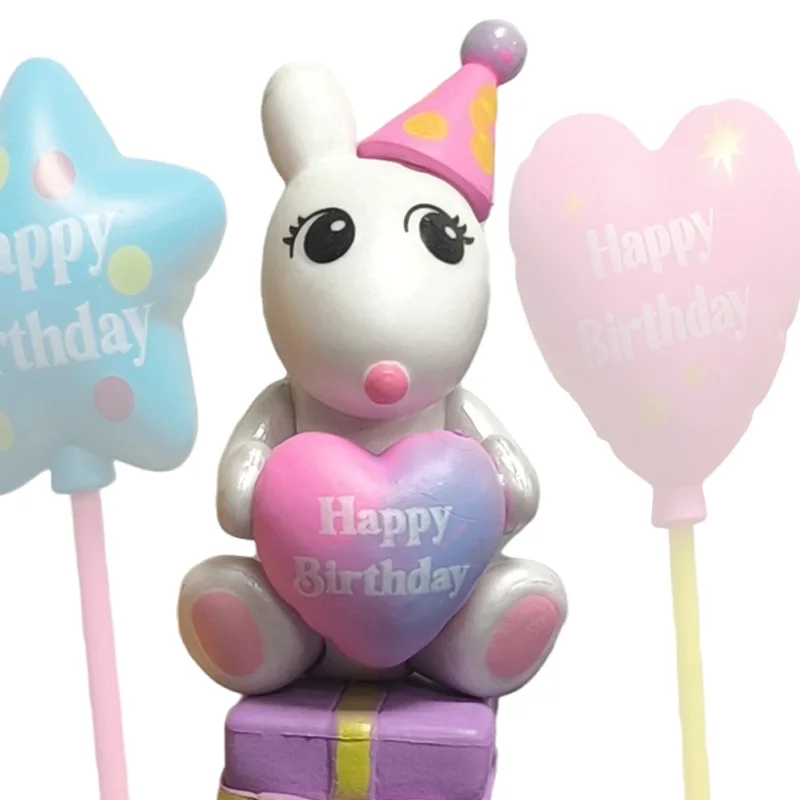 Nova Série de Aniversário: Figuras de Anime de Animais, Enfeites Fofos, Bonecos para Fãs, Decoração de Mesa e Carro, Brinquedos de Presente de Natal