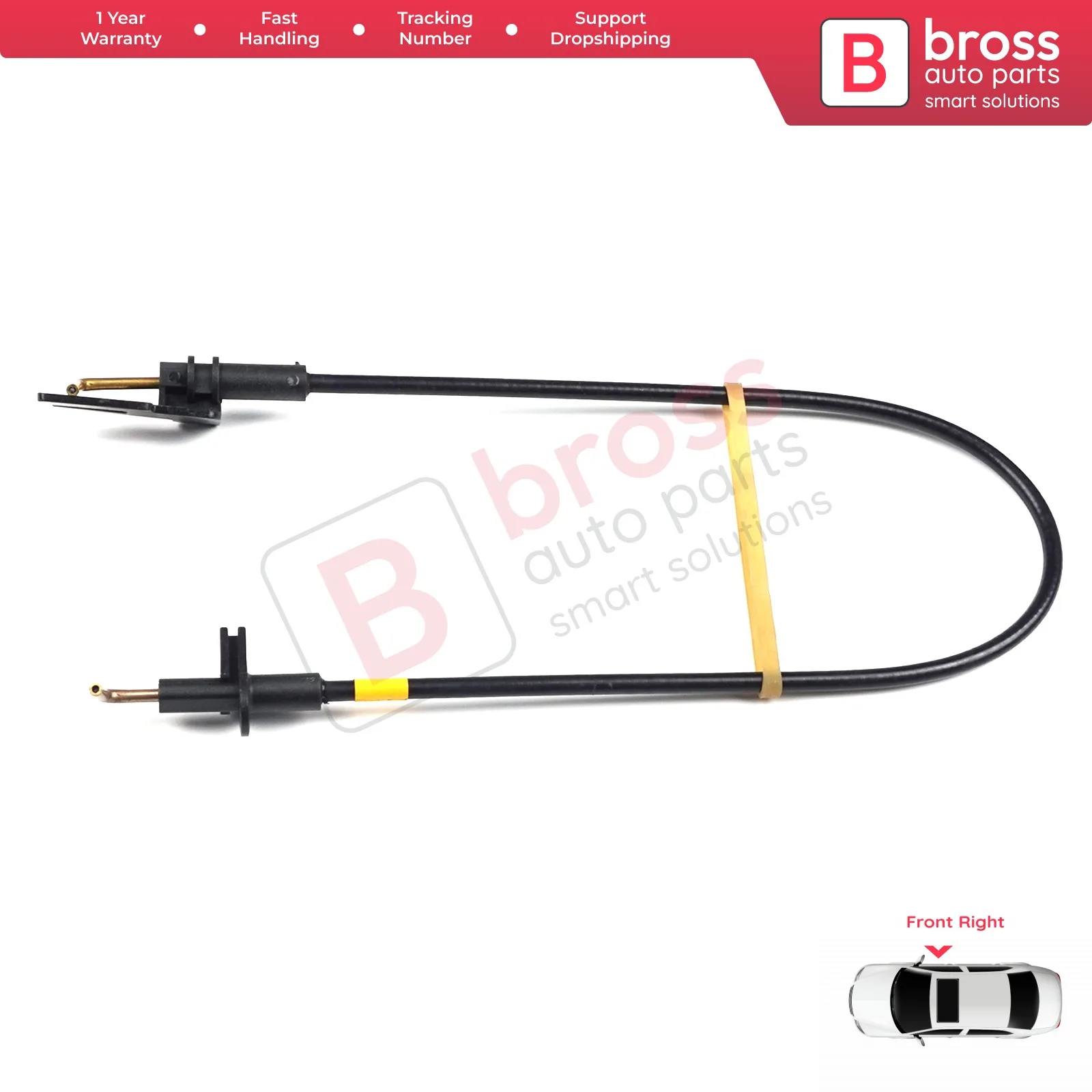 

Bross BDP192 Inner Door Lock Latch Bowden Handle Cable Front Right Door 146812001 For Fiat Doblo MK1. Cable Lenght: 530mm.
