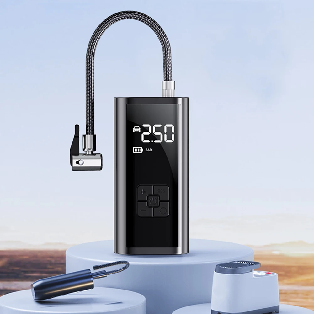 150PSI Electric Tire Pump USB Rechargeable Bicycle Air Compressor Power Display Car Tire Inflator for Automobile Bicycle Ball