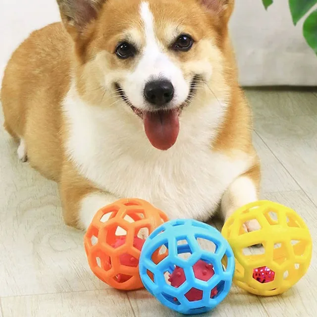 Dog Toy Ball, Pet Boredom Relief Bell Ball, Interactive Play Toy for Dogs, Fun Chew Ball with Bell 2