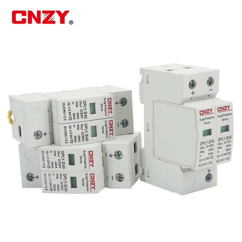 Spd Dc 500V 800V 1000V 20Ka~40Ka Housing Surge Protector Protective Low Voltage Surge Arrester