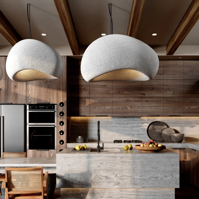 Modern Restaurant Island Handmade Wabi Sabi Chandelier Cafe Bar Dining Bedroom Lighting Indoor LED Art Deco Pendant Lamp Fixture 6