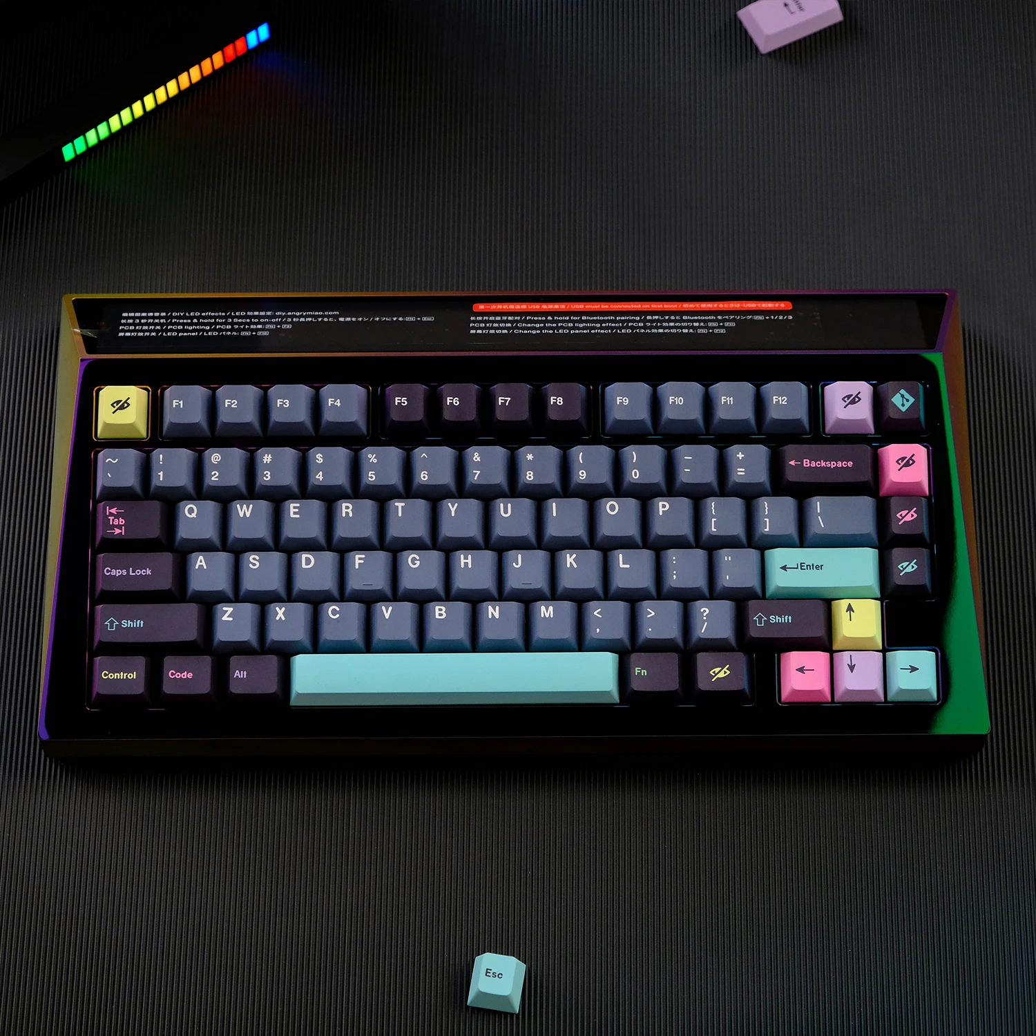 Gmk Dracula Keycaps Pbt Tintura Subbed Perfil Cereja Keycap com Iso Enter 6.25 7u Barra de Espaço Conjunto - Imagem 5