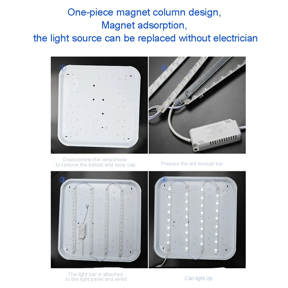LED Light Source Module With IC Driver 4 Strips Dimming Room High Brightness Ceiling Lamp Lens Light Source Replacement Bars DIY led light led modules led module led ceiling lamp