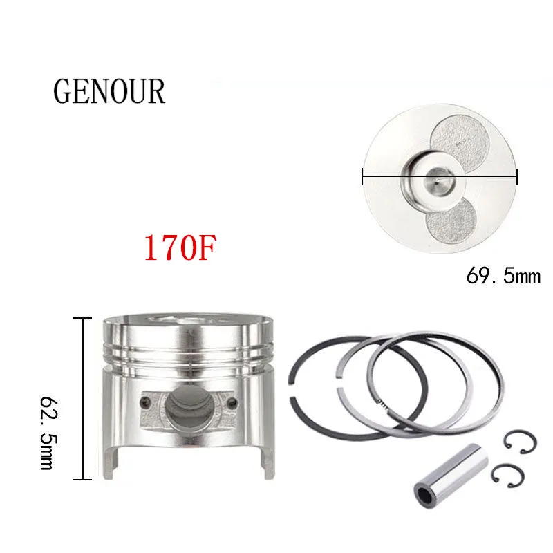 Piston Full Set W/ RING PIN CLIP For KAMA KIPOR 170F 178F 186F 190F 192F Air Cooled 2KW 3KW 5KW 6KW DIESEL Generator Spare Parts