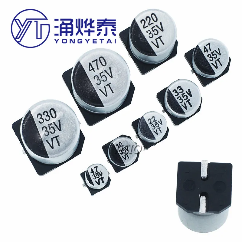 

YYT Patch 35V 25V Aluminum Electrolytic Capacitor 4.7UF/10UF/22UF/33UF/47UF/100UF/220UF/330UF/470UF SMD