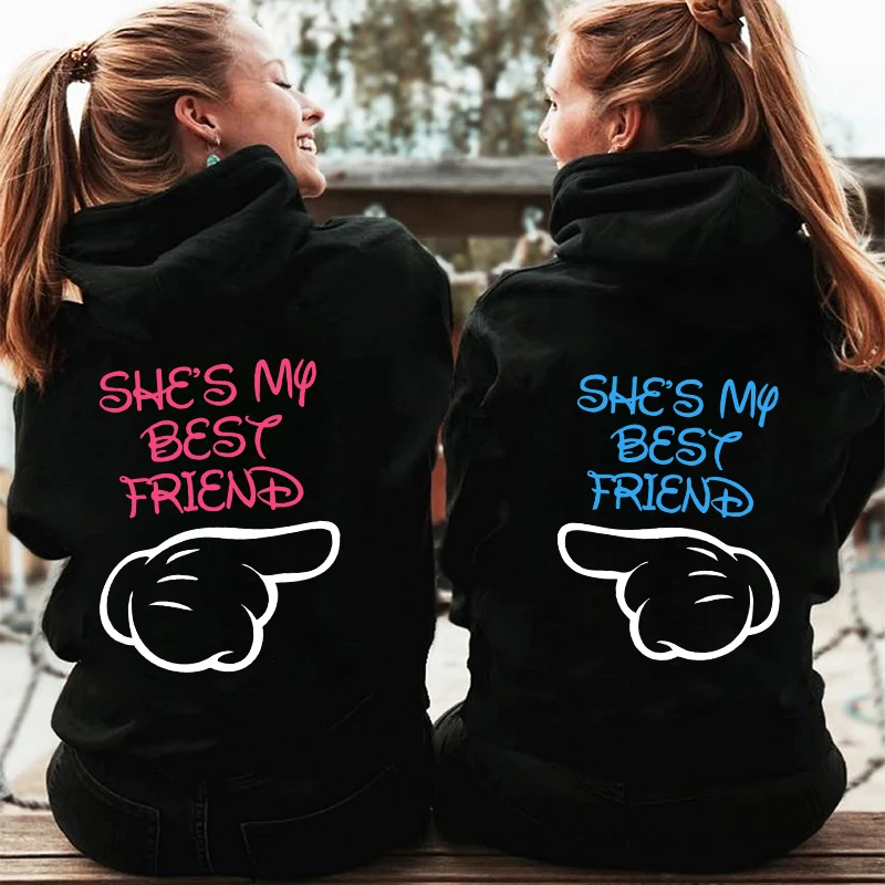 Hoodies Moletom De Bff She's My Best Friend Women's Zipper Hoodie