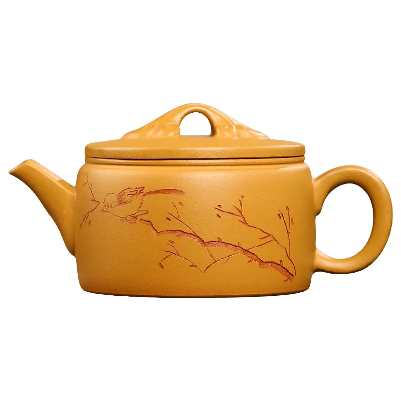 

2024 New 250ml Raw Mineral Tea Set, Handmade Big Mouth Hanwa Pot, Golden Section, Clay Purple Clay Pot, Household Tea Pot