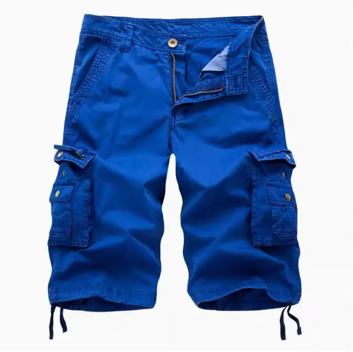 thumbnail image 1 of Pantalones cortos holgados informales de verano para hombre, talla grande, capri con múltiples bolsillos y sin cinturón, 1 of 5
