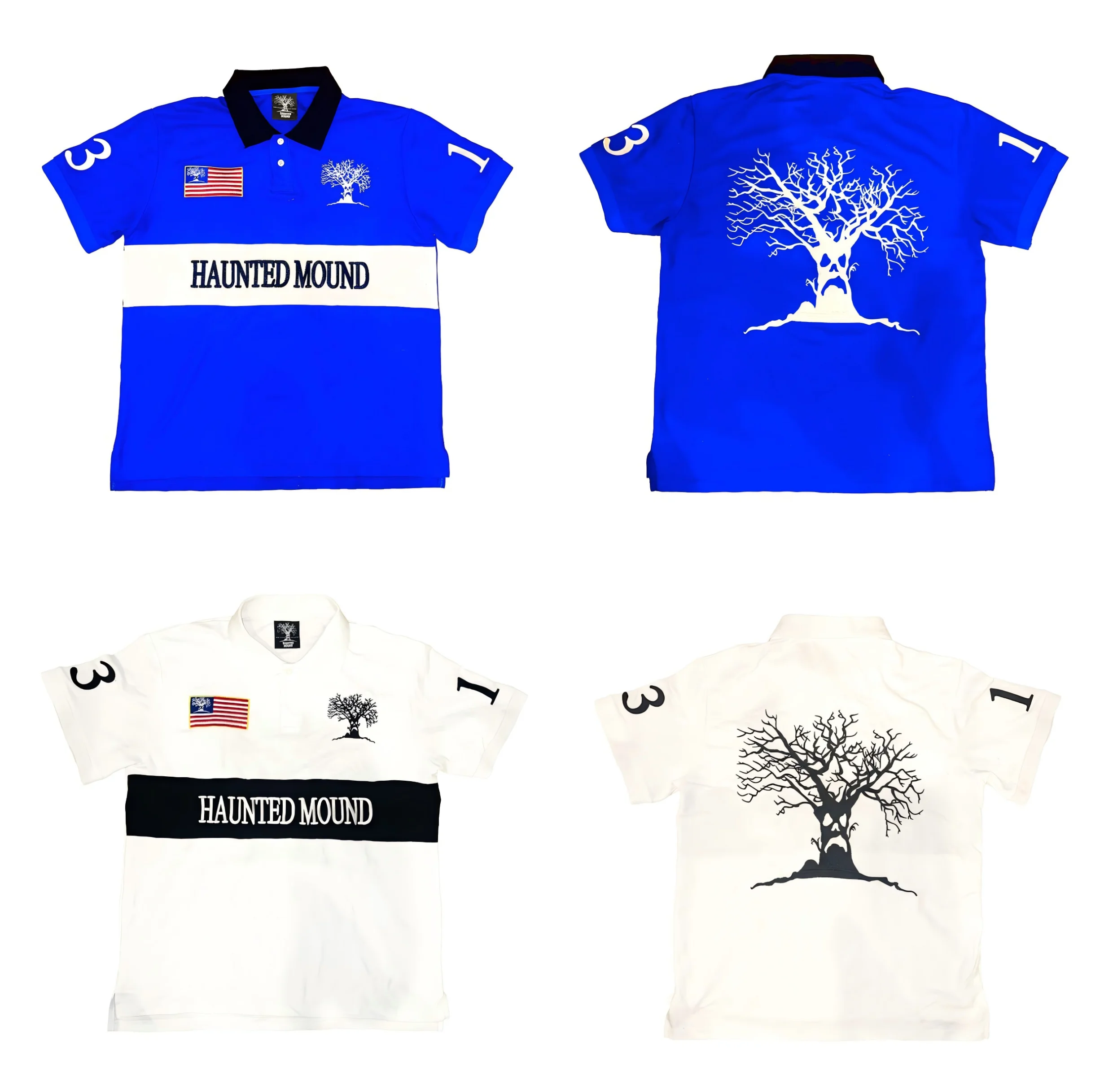America Y2k Retro Trendy Haunted Mound Polo Shirt Gothic