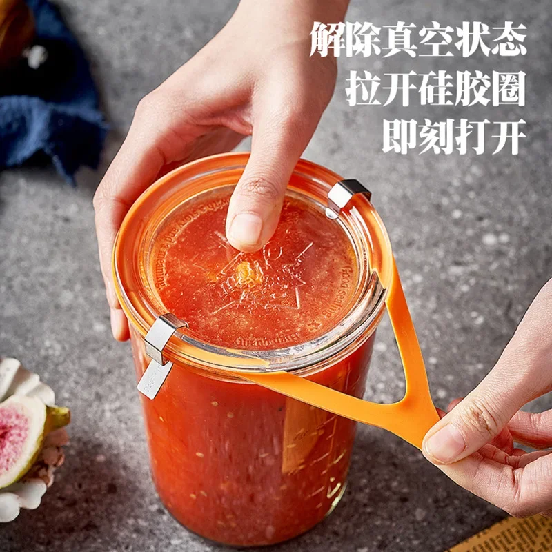 Glass Sealed Kimchi Jar Household Food Jam Storage Container with Lid 4