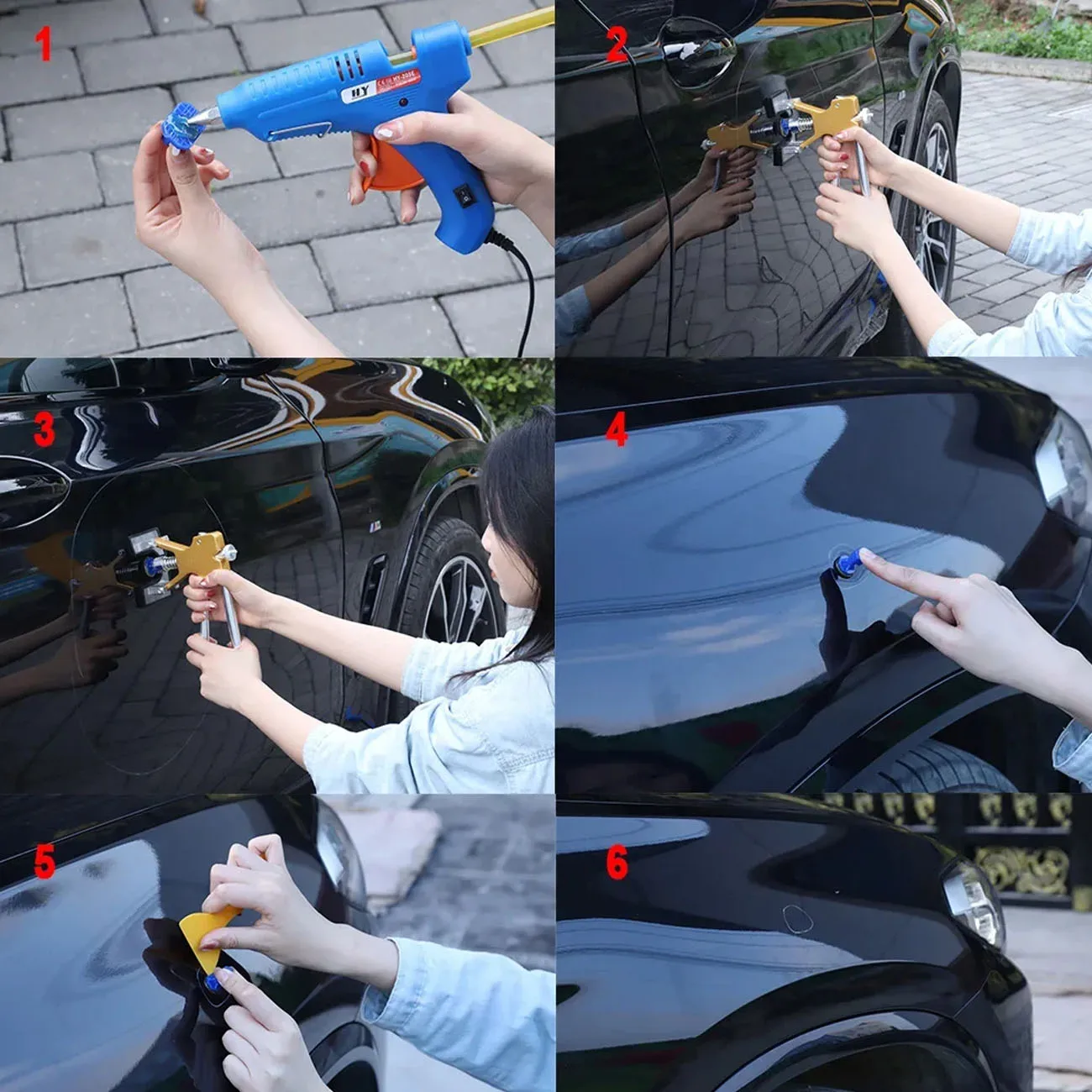Adjustable Car Dent Puller Dent Remover Clip Interior Disassembly Tools Kit Body Suction Cup Paintless Repair Removal Tool dent repair kit car repair tool