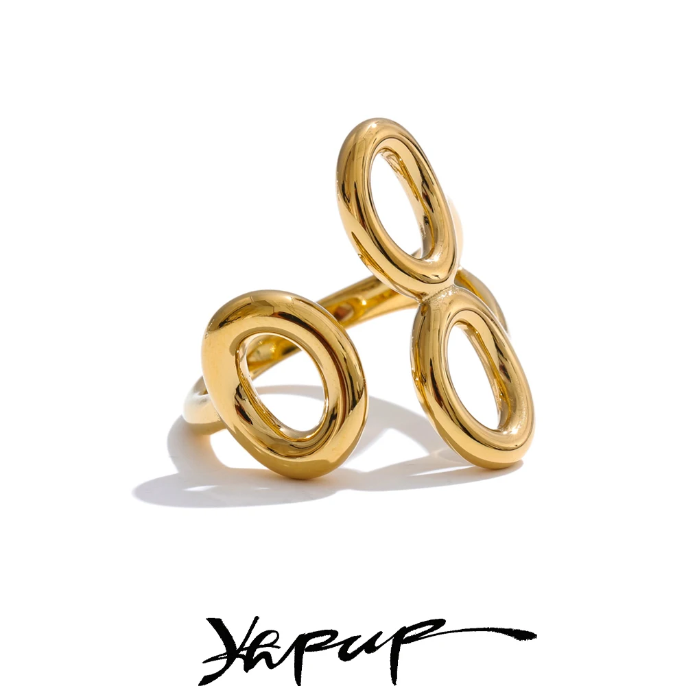 Yhpup Ring Stainless Steel Adjustable for Women