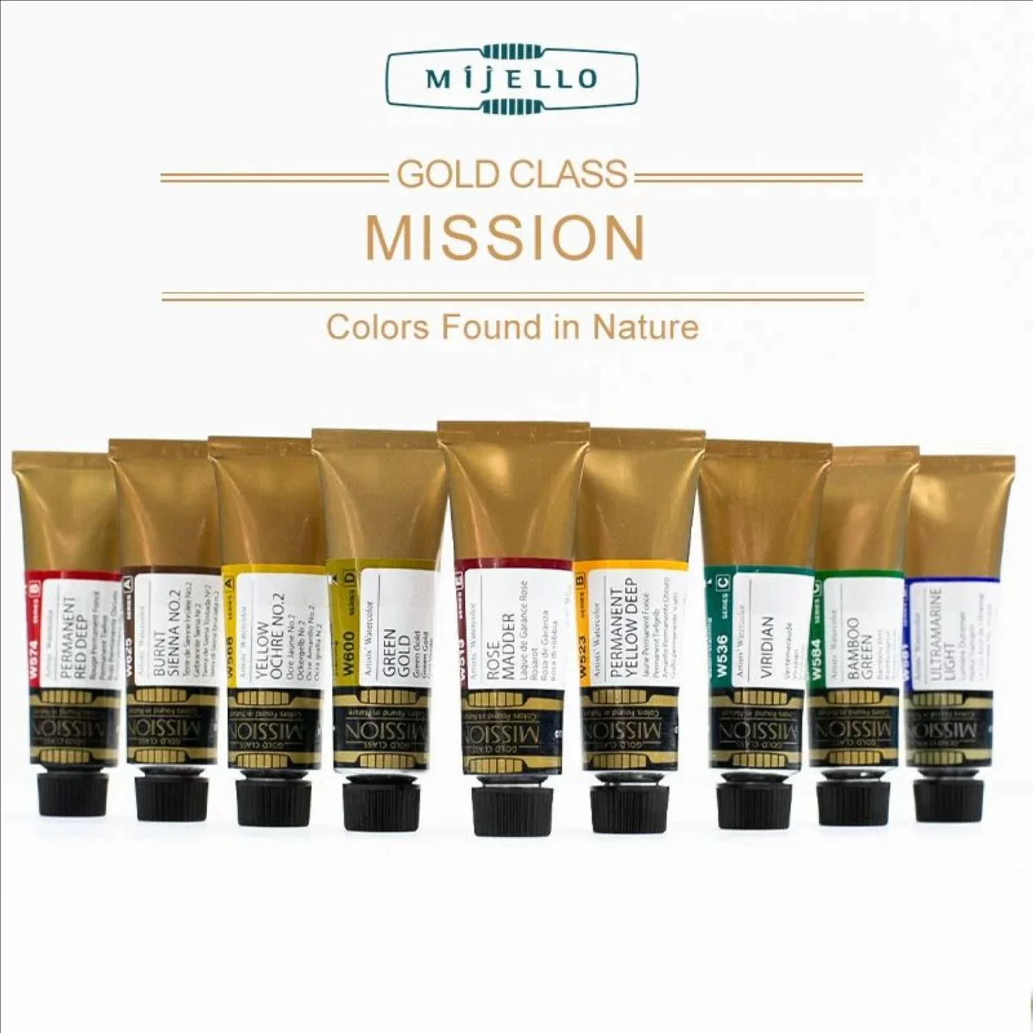 Mijello Mission Gold High Concentration Watercolor Natural Plant Extra Fine Piant 15ml Tubes Painting Artists Drawing Supplies
