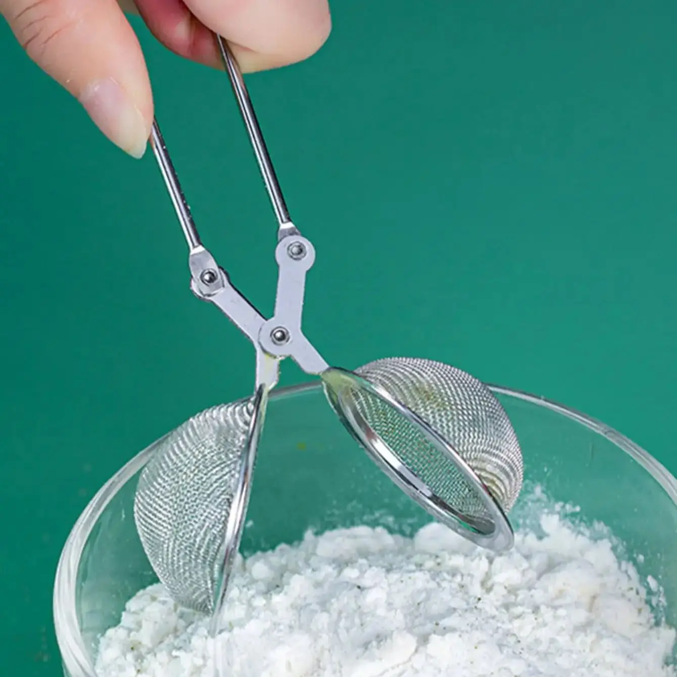 1PC handheld powder spreader, flour sieve, tea ball