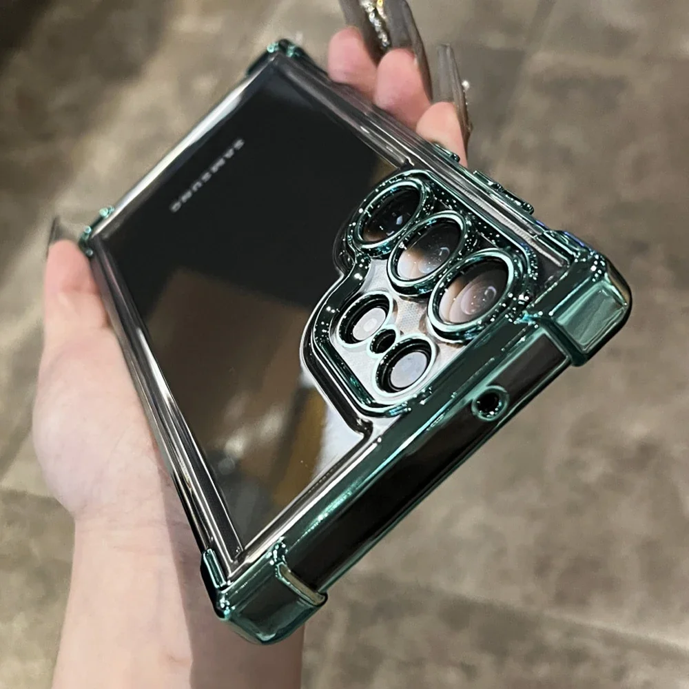 Plating Armor Transparent Shockproof Acrylic Phone Case