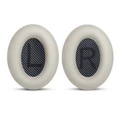 Premium Protein Leather Replacement Ear Pads for Bose QuietComfort Headphones (Cool Grey)