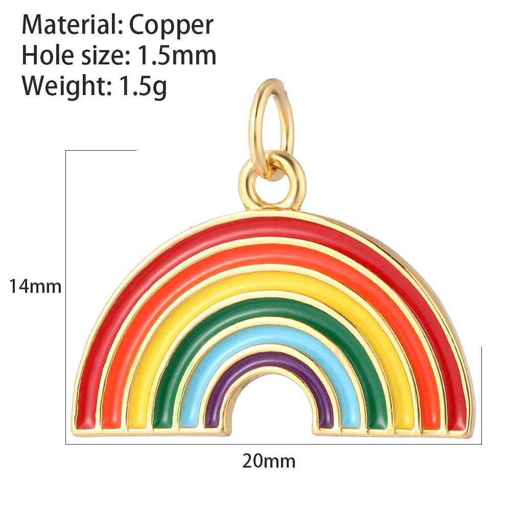 Colorful Enamel Rainbow Charms Pendants For Jewelry Making Accessories  Copper Metal Love Charms Necklace Earrings