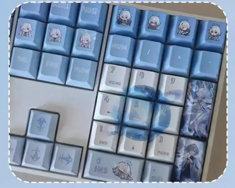 Game Wuthering Waves Mornye PBT 128 Tastenkappen Cosplay-Requisiten Mechanische Tastenkappen mit seitlicher Gravur Gaming-Tischzubehör – Detail 6