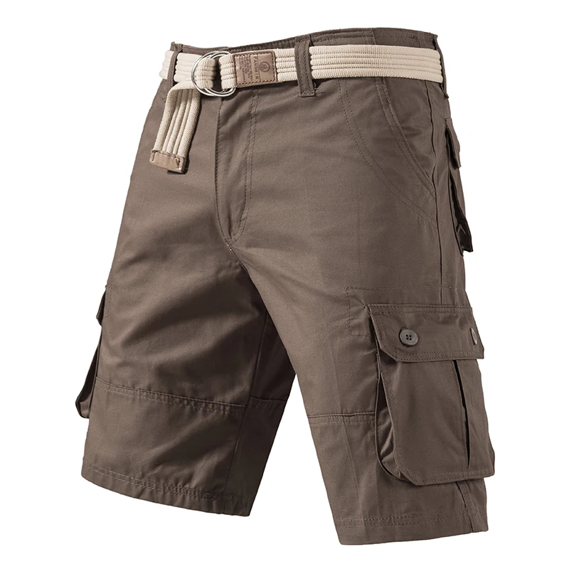 Short Cargo Léger à Séchage Rapide Pour Hommes, Avec Cordon De Serrage Réglable, Ceinture élastique Et Plusieurs Poches Pour L'extérieur / Short