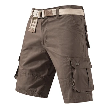 Alternative view of Cargo Knee Shorts Men Sports Casual Bermuda Shorts Plus Size Cotton Half Pants Golf Straight Running Gym Shorts Pants