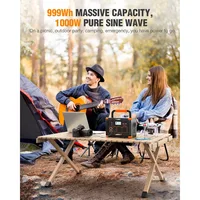 Portable Power Station 1000W, 999Wh Solar Generator, PD 60W Fast Charging Backup Lithium Battery Pack Power Supply 2
