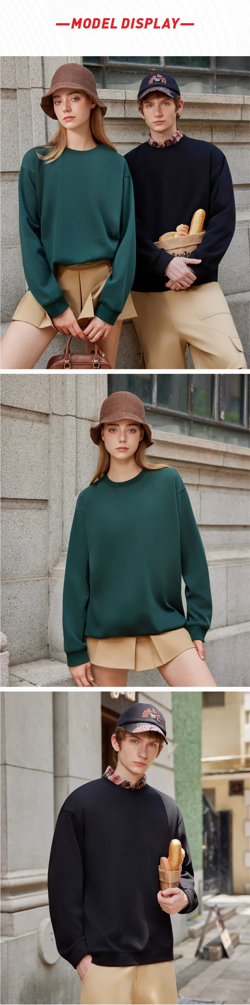 Benutzerdefiniertes Sweatshirt mit kostenlosem Druck, Logo-Bild, langärmeliges T-Shirt, Frühling und Herbst, Kapuzenpullover für Männer und Frauen, Arbeit, Rundhalsausschnitt, Kleidung, Pullover – Detail 3