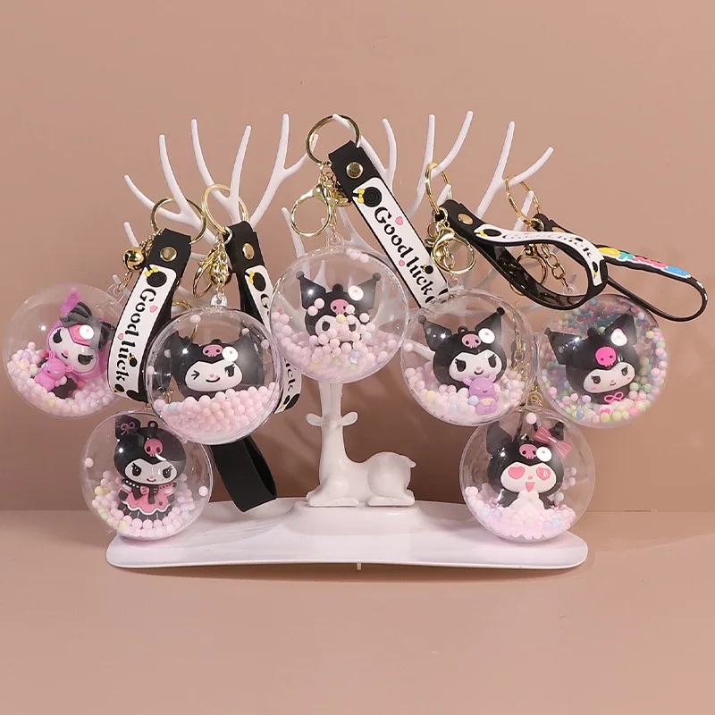 

Sanrio Hellokitty Mymelody Kuromi Cinnamoroll Keychain Acrylic Bubble Ball Couple Backpack Cute Pendant Doll Machine Gift