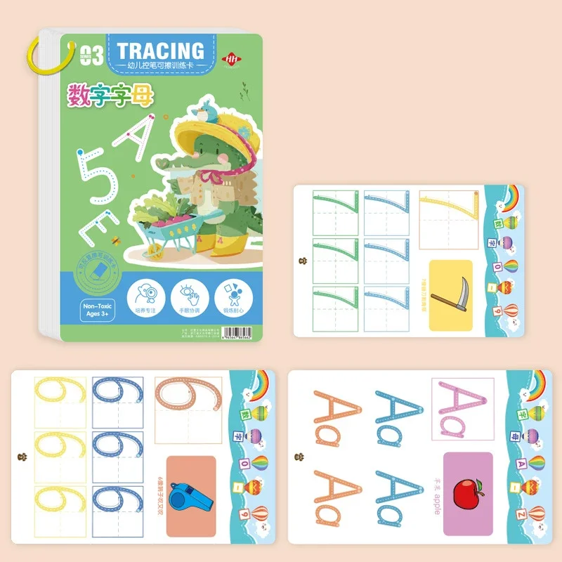 Tracing Workbook Montessori Books 32 Page Pen Control Training Early Childhood Exercise Book Reusable Calligraphy Copybook 5