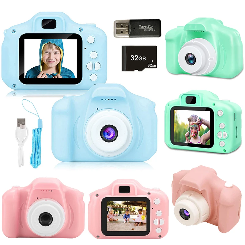 Appareil Photo, Caméra Selfie Jouet Fille Garçon, Carte SD 32 Go,  Enregistreur Vidéo HD 1080p, Cadeaux d'anniversaire de Noël pour 3 4 5 6 7  8 9 10