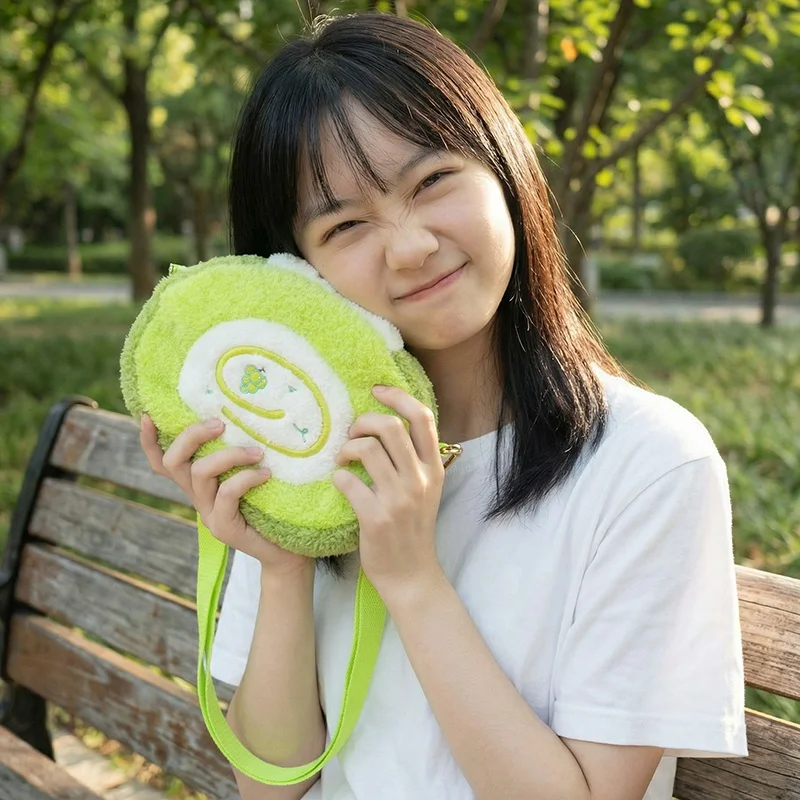 맛있는 디저트 가방 시리즈 플러시 크로스바디 동전 지갑 가방 인형 화려한 스위스롤 장난감 베개 귀여운 부드러운 선물 어린이용