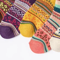 5 Pairs New Fashion Autumn and Winter Cute Colorful Women Warm Rabbit Wool Socks Thicken Cashmere Snow Women Socks 5
