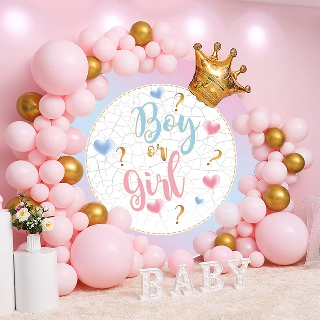 Little Feet Newborn Gender Reveal Party Boy Or Girl Baby Shower Backdrop  For Photography Background Gender