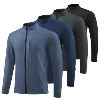 Gym Fitness Sports Jacket Tops Mens Running Long Sleeve Muscle Training Outdoor Cycling Training Clothes Workout Top yoga
