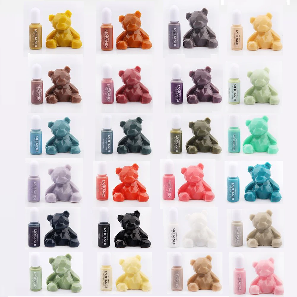 Solid Color Resin Pigment 6/24PCS 10ml Candle Dye Scented DIY UV Epoxy Resin Mold Oily Liquid Dye Jewelry Making Tool Alcohol Ink