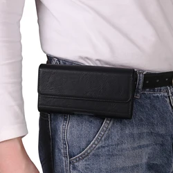 Men's Leather Belt Clip Phone Case Waist Bag Holster Pouch - Galaxy S23 (Black)