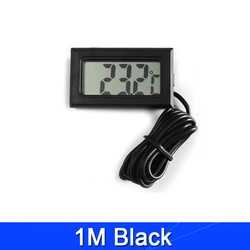 Waterproof LCD Digital Thermometer with Wide Temperature Range for Indoor and Outdoor Use (1M Black)