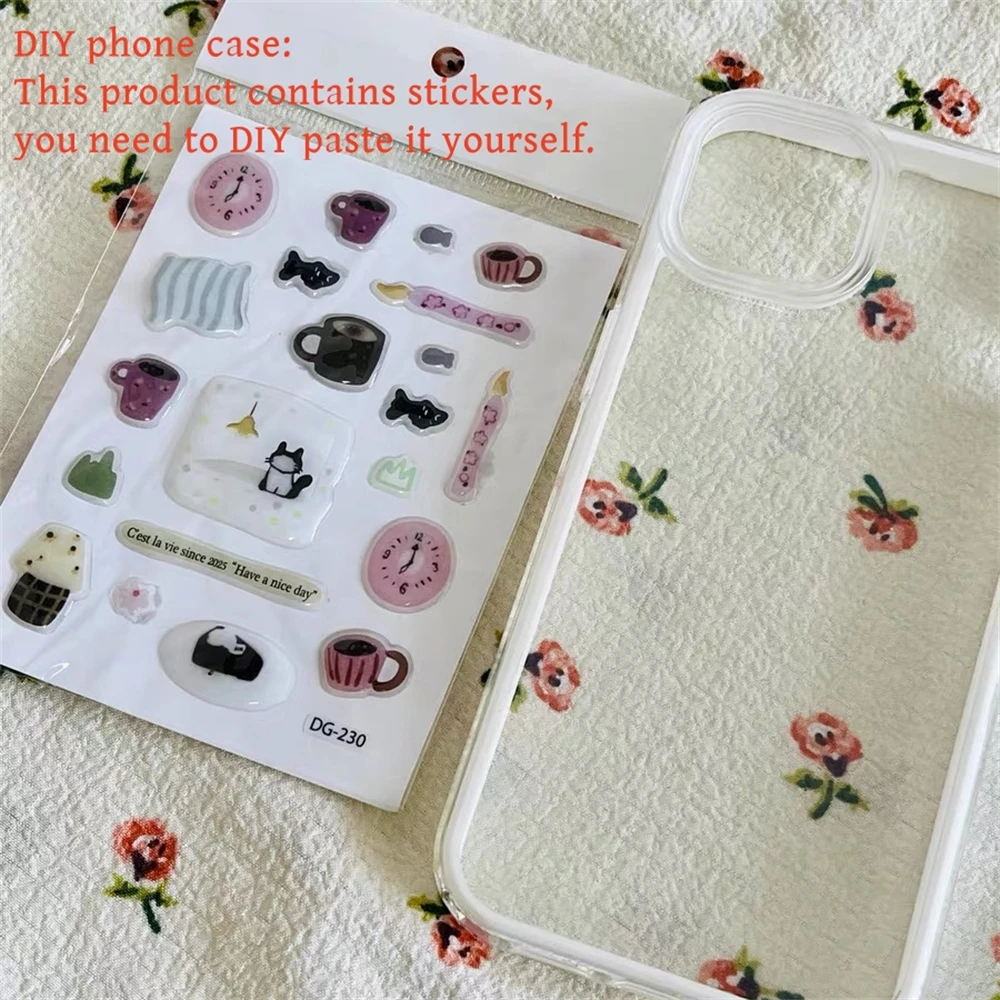 DIY Cute Funny Illustration Transparent Phone Case For iPhone 16 15 14 thumbnail 6