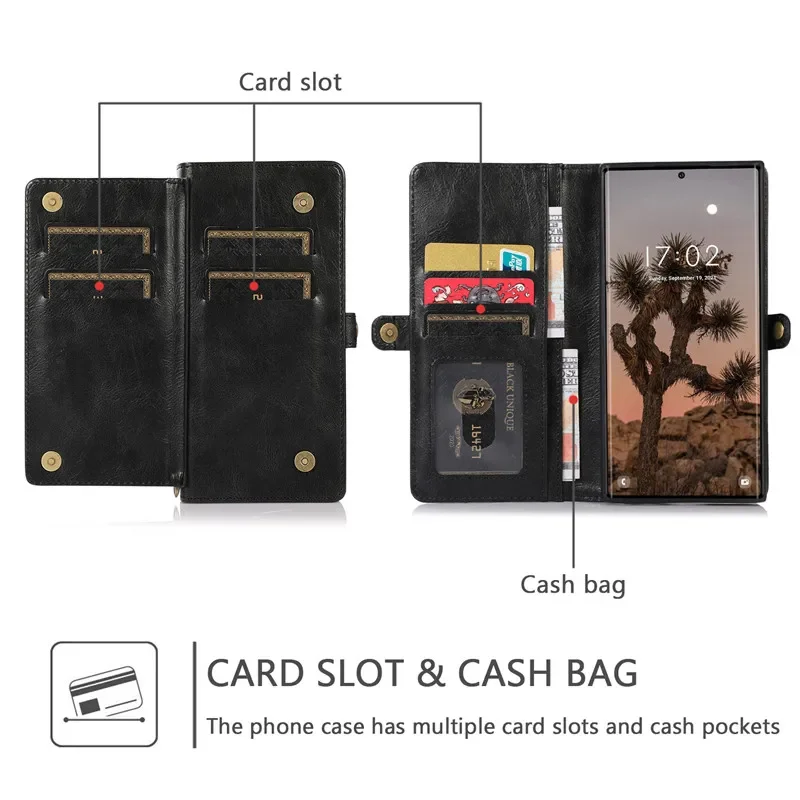 Magnetic Leather Wallet Card Phone Case For Samsung Galaxy S23 S22 S21 S20 FE S10 S9 Plus Note 20 Ultra Flip Purse Holder Cover