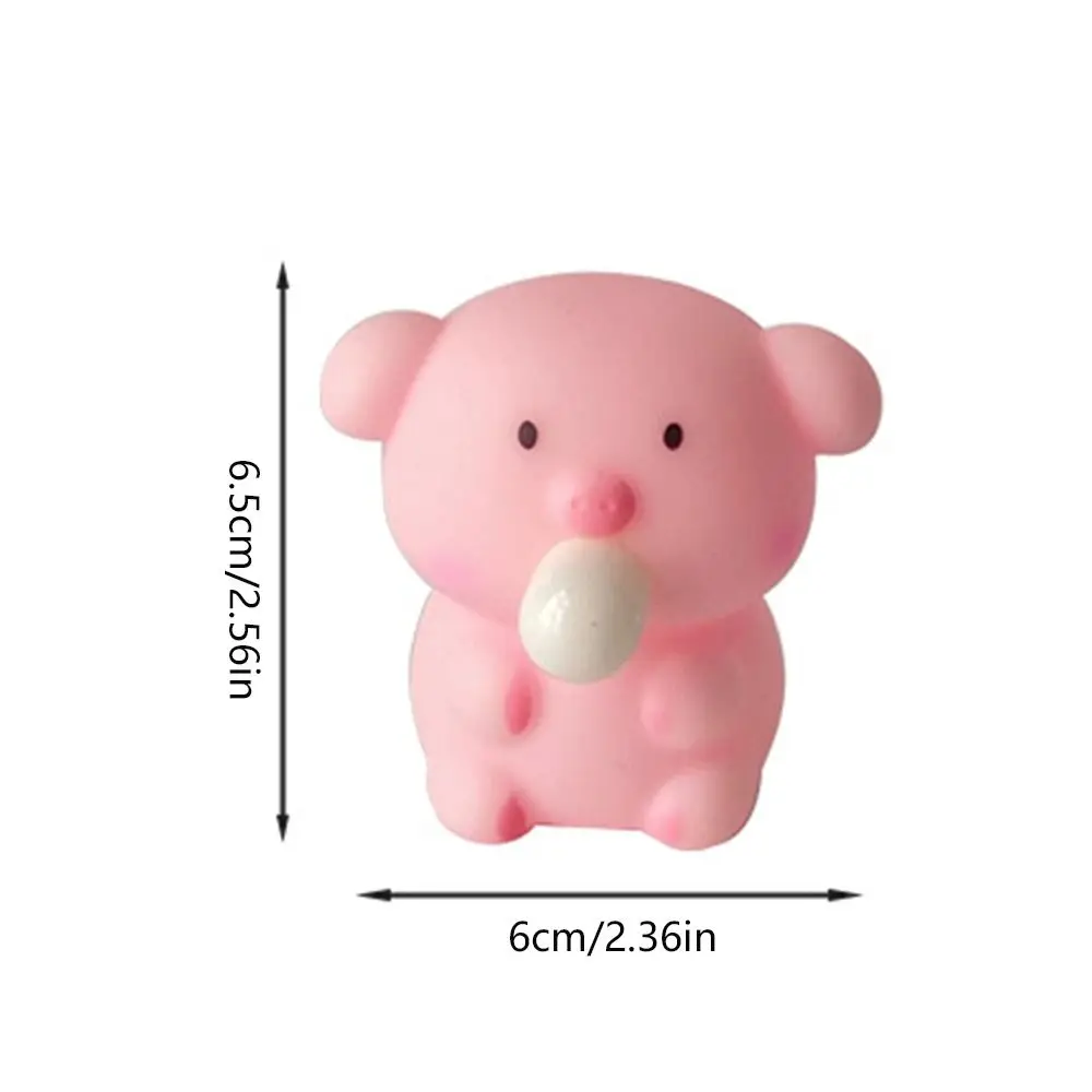 Sensory Toy Cartoon Animal Squeeze Toy Chick Pig Blow Bubble Fidget Toy Fidget Toy 3D Pinch Decompression Toy Practical Jokes 5