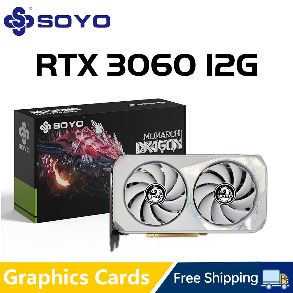 SOYO Graphics Cards RTX 3060 3060Ti 2070 2060Super 8GB 12GB NVIDIA GPU GDDR6 192bit  Computer components gaming and office