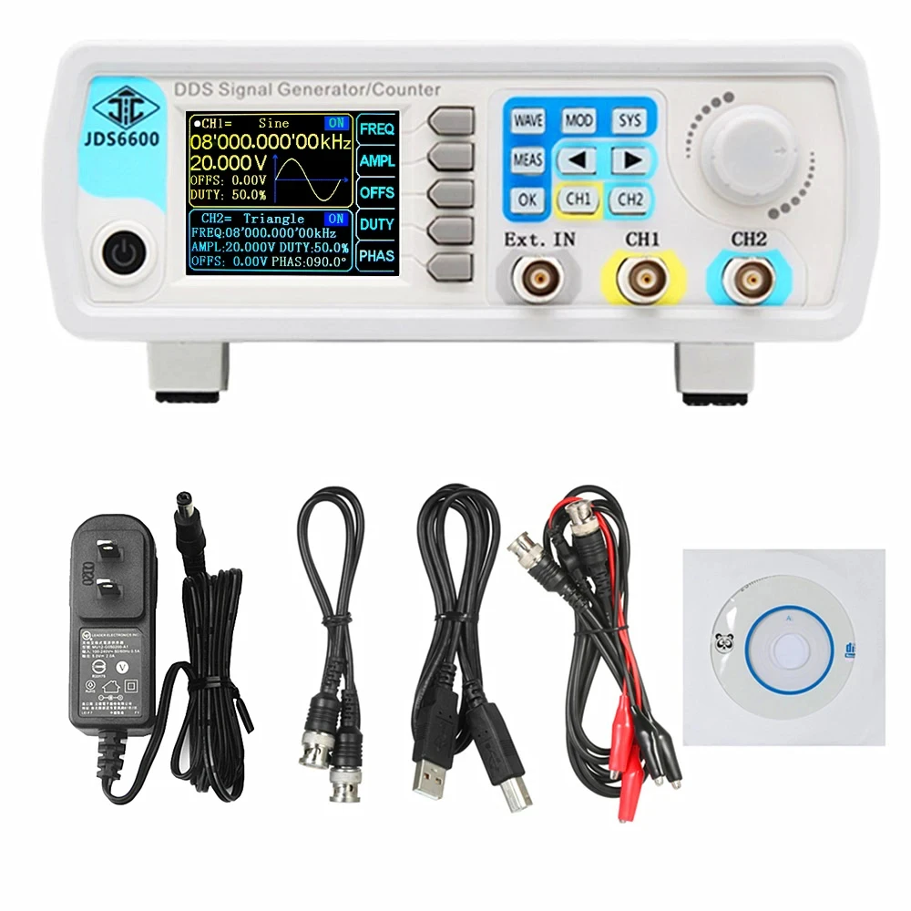 JUNTEK JDS6600: Series 15MHz-60MHz DDS Function Signal Generator CNC Dual Channe