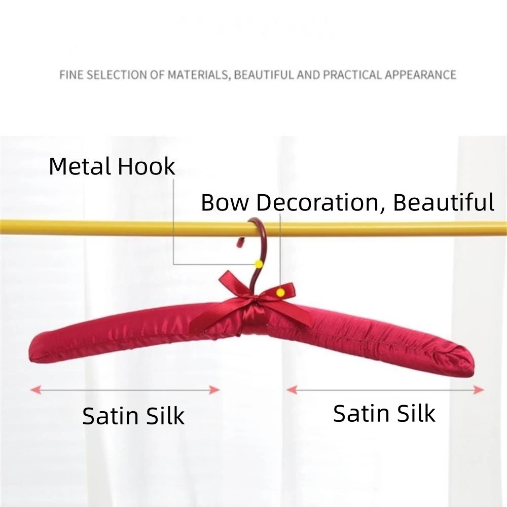 1PC Satin Padded Clothes Hanger Silk Wrapped Coat Rack Wrinkle Non-slip Coat Hanger Dress Clothes Sponge Hanger 2