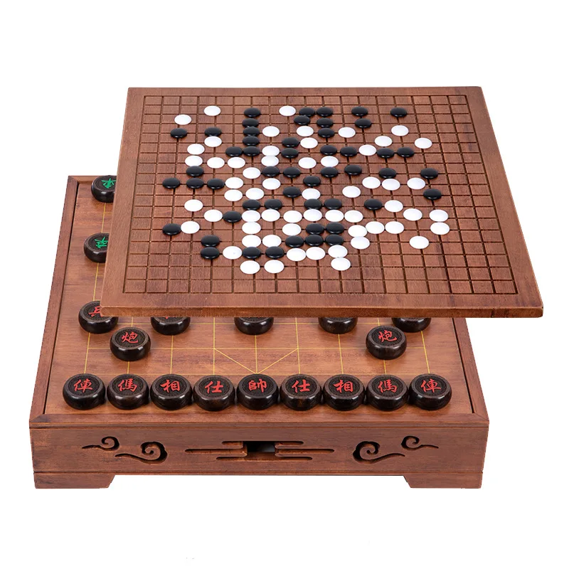 쉬운 보관용 탁상용 서랍, 나무 체스 서랍, 체스 테이블 게임, 중국 체스 및 Weiqi 세트, 보드 게임, 비즈니스 선물
