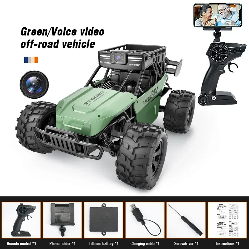 Rc Car with Hd Camera App Control Off-Road Climbing Car All Terrain High-Speed Vehicle Electric Car Toys for Boys Kids Gift