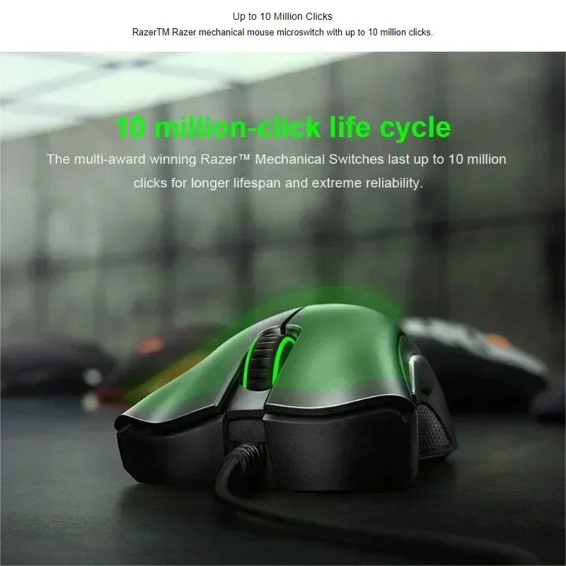 Razer DeathAdder 필수 유선 게이밍 마우스, 노트북 PC 게이머용 마우스, 6400DPI 광학 센서, 5 개의 독립 버튼, 